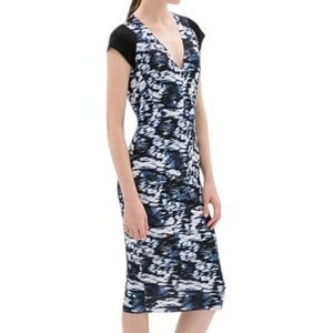 Zara Collection Bodycon Sheath Dress - Blue & White Size S